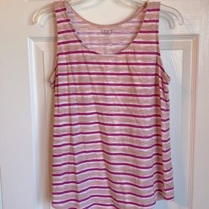 Loft Pink Striped Summer Tank, size M